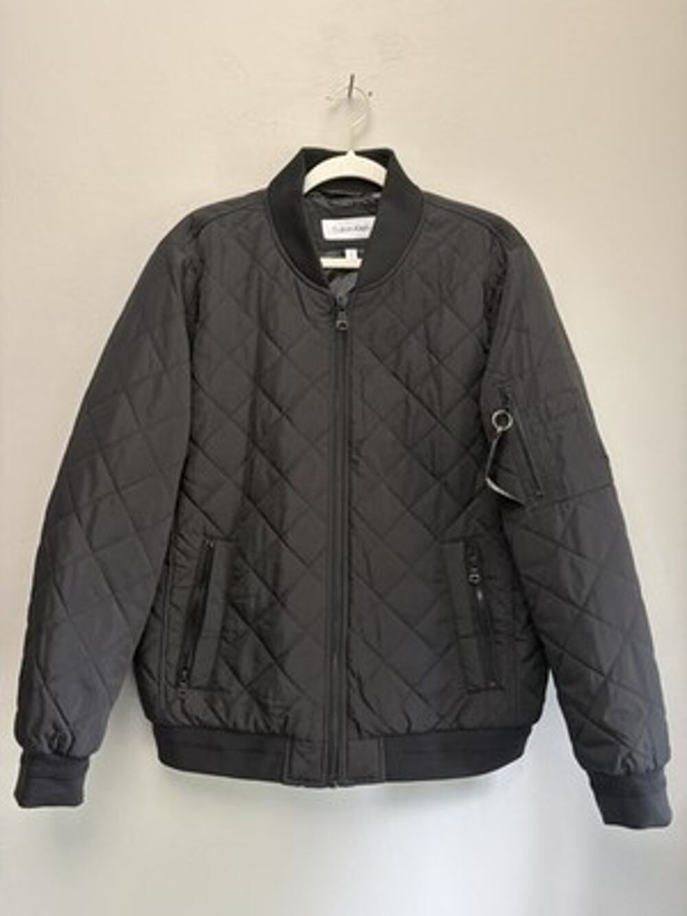 CALVIN KLEIN Quilted Baseball Jacket with Rib-Knit Trim Men's Size M (0182)